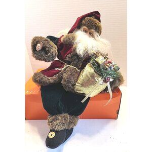 Vintage Cedar Creek Collection Santa Claus Shelf/ Mantel Sitter Bag Of Toys READ